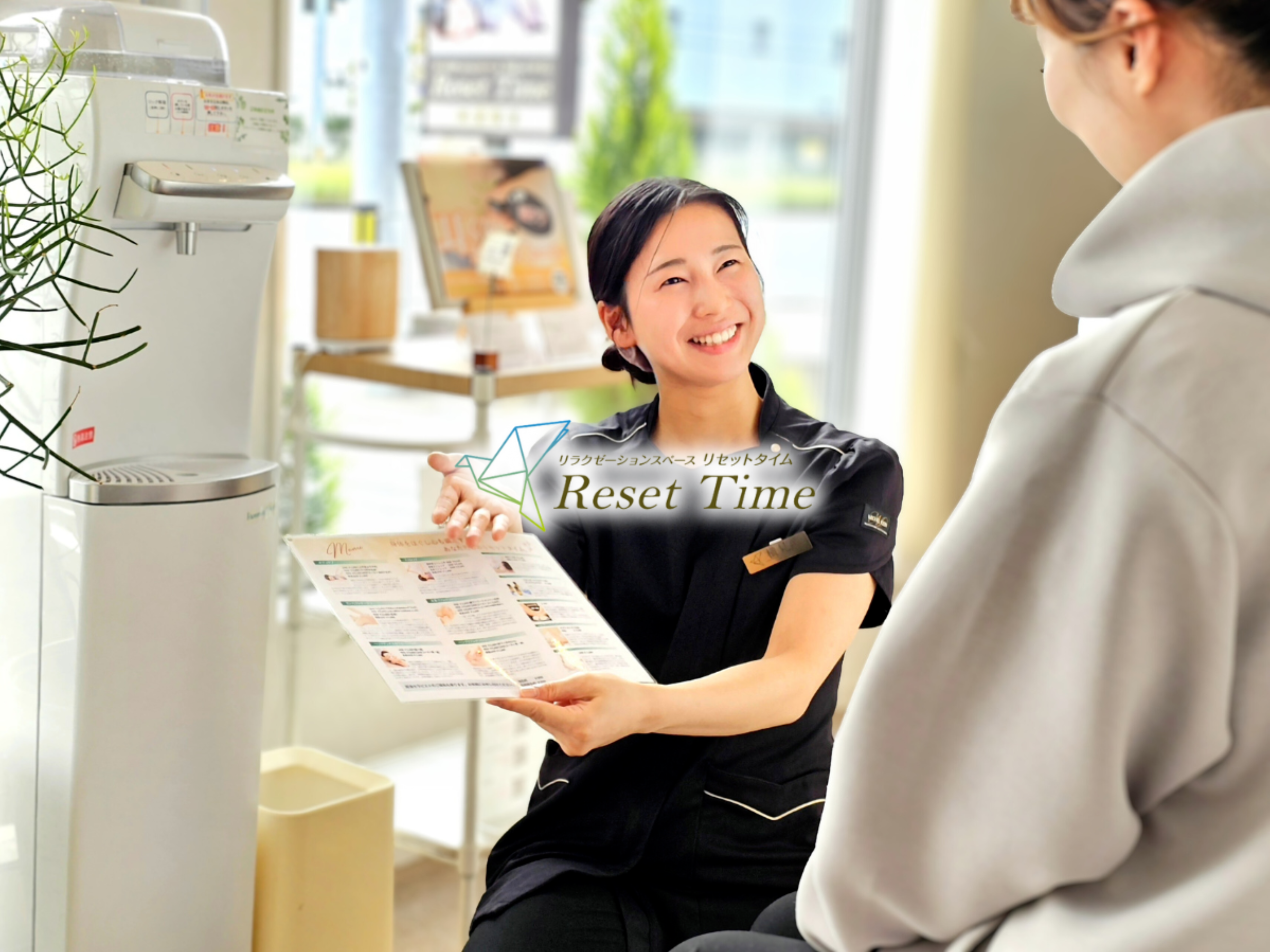 リセットタイムの高級スパに来たような清潔感のある店内